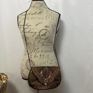 SHARIF LEATHER BRONZE CHIC‎ PATCHWORK CROSSBODY BAG